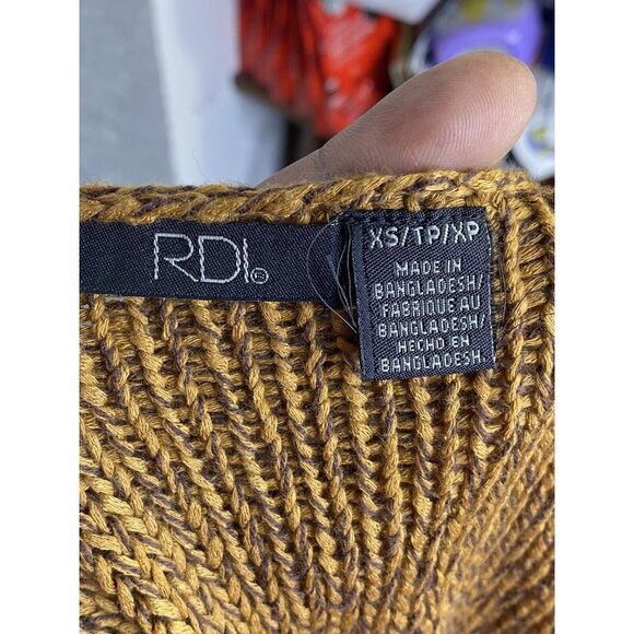 RDI Womens Chunky Cable Knit V-neck Pullover Sweater Size XS - Picture 4 of 7